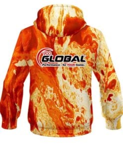 Alternative view of 900 Global Marble Orange CoolWick Bowling Hoodie