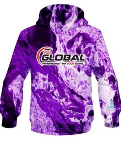 900 Global Marble Purple CoolWick Bowling Hoodie