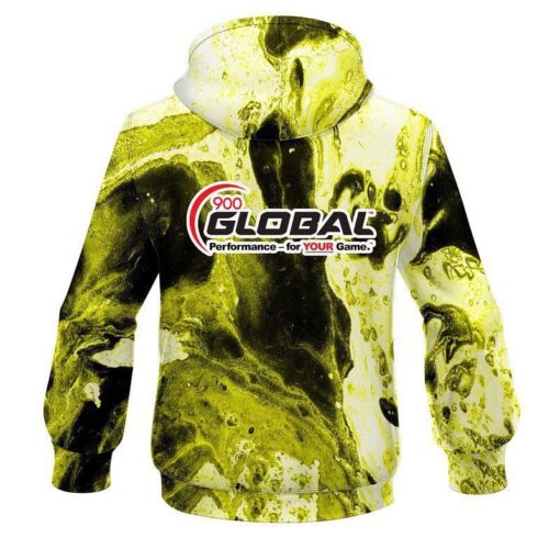 900 Global Marble Yellow CoolWick Bowling Hoodie - Image 2
