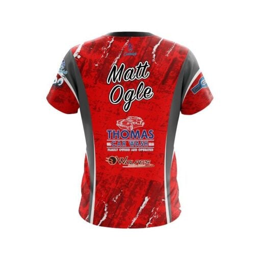 Matt Ogle DV8 Red Grunge Replica CoolWick Bowling Jersey - Image 2