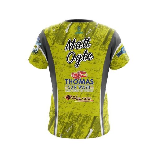 Matt Ogle DV8 Yellow Grunge Replica CoolWick Bowling Jersey - Image 2