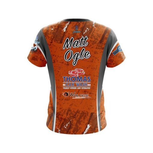 Matt Ogle DV8 Orange Grunge Replica CoolWick Bowling Jersey - Image 2