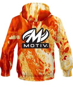 Alternative view of Motiv Marble Orange CoolWick Bowling Hoodie