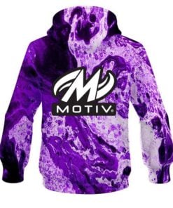 Alternative view of Motiv Marble Purple CoolWick Bowling Hoodie