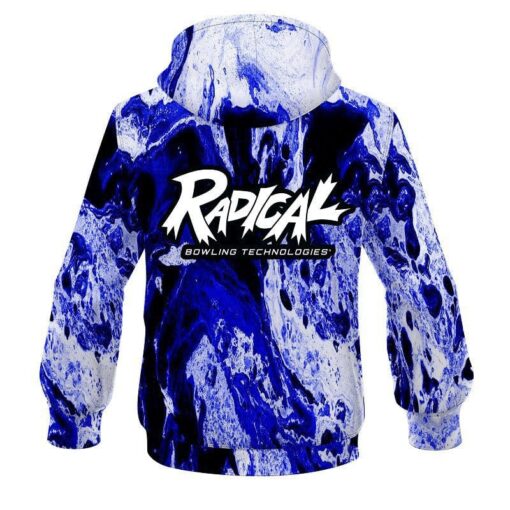 Radical Marble Blue CoolWick Bowling Hoodie - Image 2