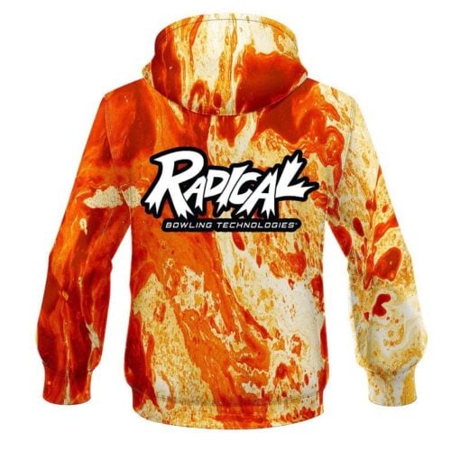 Radical Marble Orange CoolWick Bowling Hoodie - Image 2