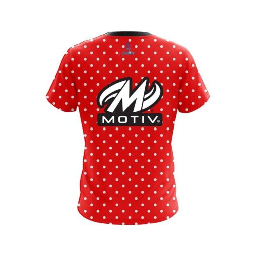 Motiv Red And White Dots CoolWick Bowling Jersey - Image 2