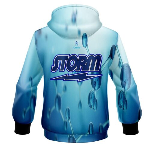 Storm Blue Atoms CoolWick Bowling Hoodie - Image 2