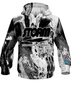 Storm Marble Black CoolWick Bowling Hoodie