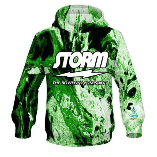 Storm Marble Green CoolWick Bowling Hoodie