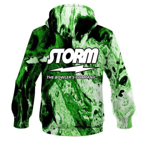 Storm Marble Green CoolWick Bowling Hoodie - Image 2