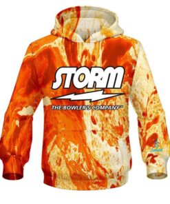 Storm Marble Orange CoolWick Bowling Hoodie