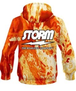 Alternative view of Storm Marble Orange CoolWick Bowling Hoodie