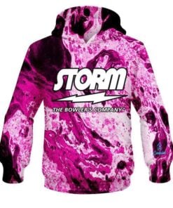 Storm Marble Pink CoolWick Bowling Hoodie