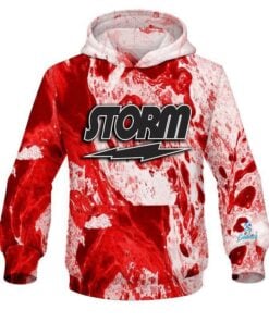 Storm Marble Red CoolWick Bowling Hoodie