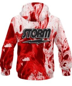 Alternative view of Storm Marble Red CoolWick Bowling Hoodie