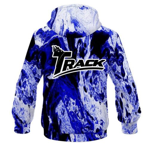 Track Marble Blue CoolWick Bowling Hoodie - Image 2