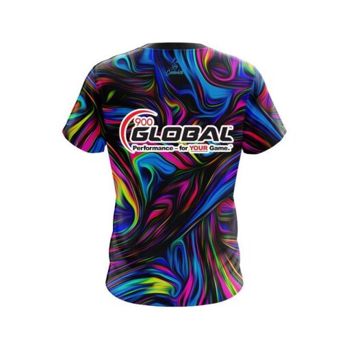 900 Global Psychedelic Swirl CoolWick Bowling Jersey - Image 2