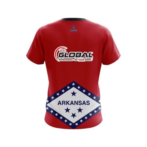 900 Global Arkansas Flag CoolWick Bowling Jersey - Image 2