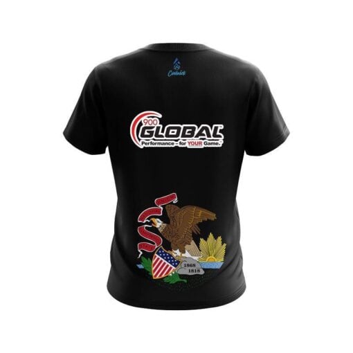 900 Global Illinois Flag CoolWick Bowling Jersey - Image 2