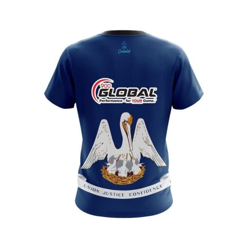 900 Global Louisiana Flag CoolWick Bowling Jersey - Image 2