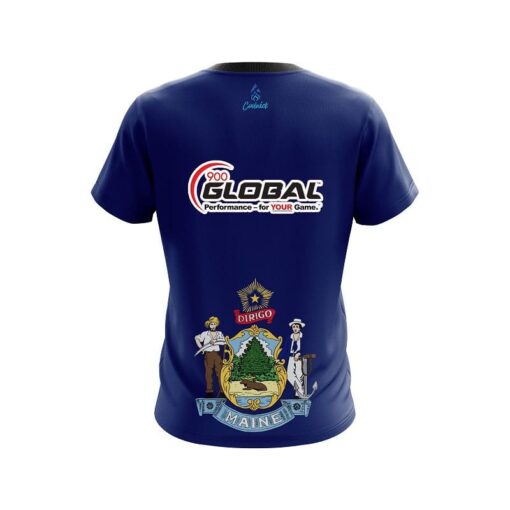 900 Global Maine Flag CoolWick Bowling Jersey - Image 2