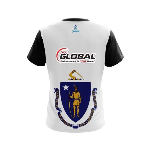 900 Global Masssachucets Flag CoolWick Bowling Jersey - Image 2