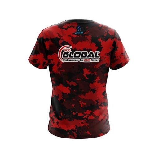 900 Global Military Red CoolWick Bowling Jersey - Image 2
