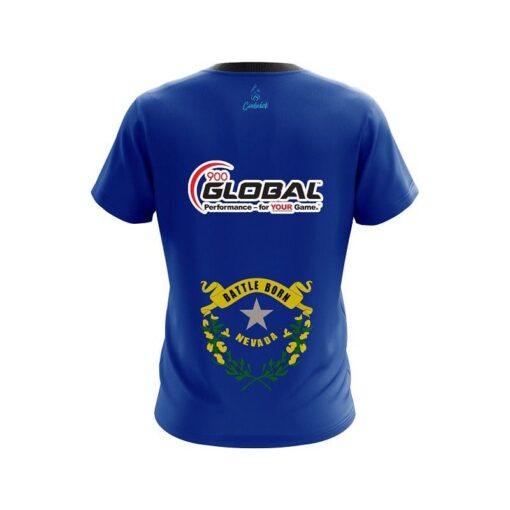 900 Global Nevada Flag CoolWick Bowling Jersey - Image 2