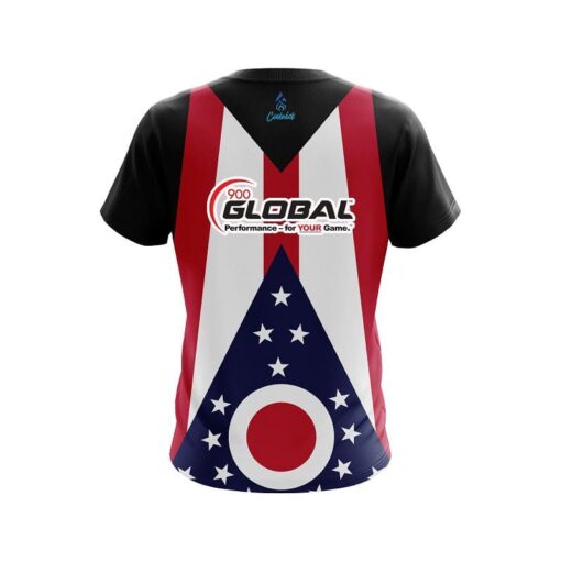 900 Global Ohio Flag CoolWick Bowling Jersey - Image 2