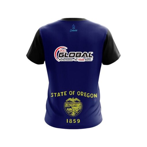 900 Global Oregon Flag CoolWick Bowling Jersey - Image 2