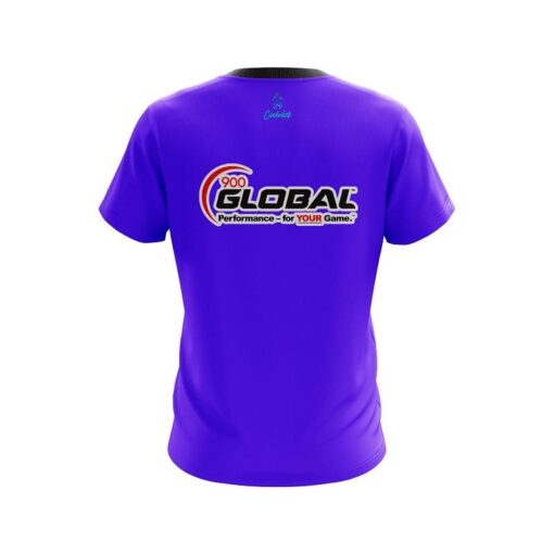 900 Global Plain Purple CoolWick Bowling Jersey - Image 2