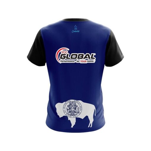 900 Global Wyoming Flag CoolWick Bowling Jersey - Image 2