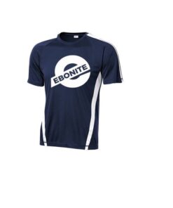 Ebonite Men's Affinity Performance Crew Bowling Shirt Dri-Fit Navy White