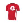 Ebonite Men's Affinity Performance Crew Bowling Shirt Dri-Fit Red White