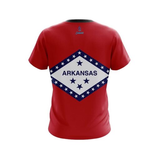 Plain Arkansas Flag CoolWick Bowling Jersey - Image 2