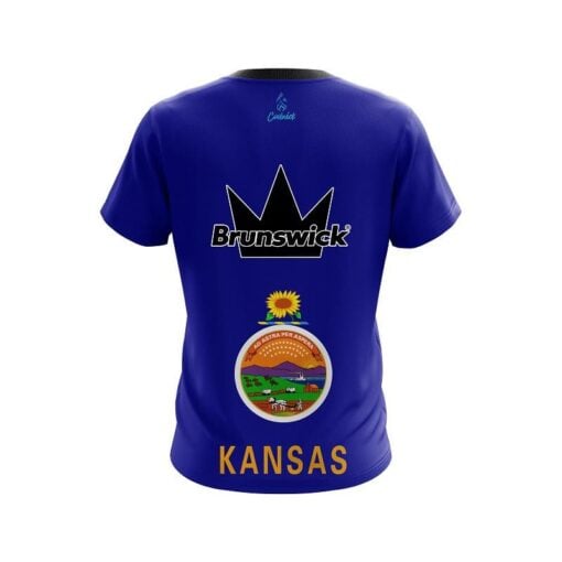 Brunswick Kansas Flag CoolWick Bowling Jersey - Image 2