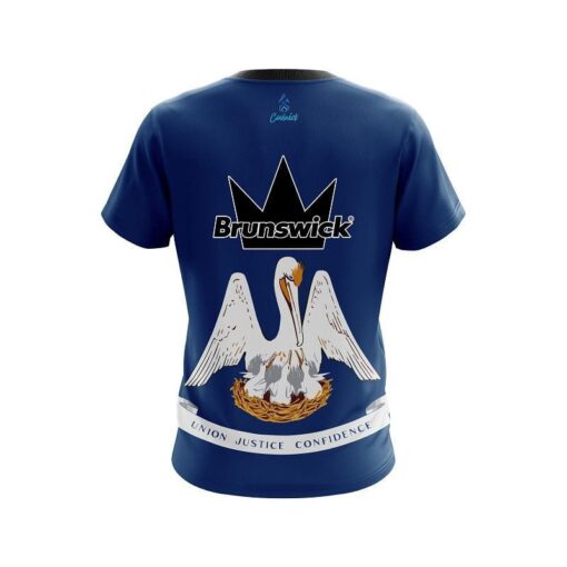 Brunswick Louisiana Flag CoolWick Bowling Jersey - Image 2