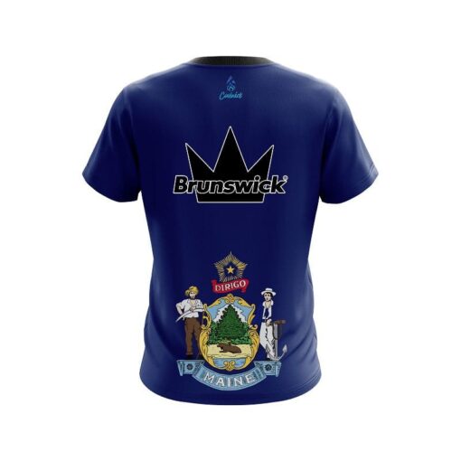 Brunswick Maine Flag CoolWick Bowling Jersey - Image 2