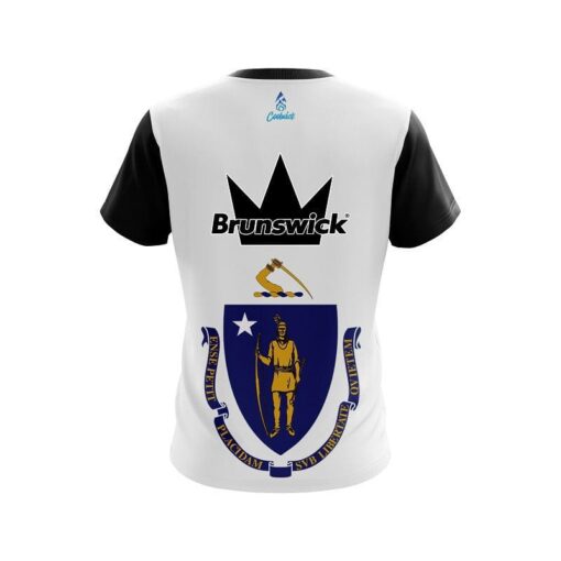 Brunswick Masssachucets Flag CoolWick Bowling Jersey - Image 2