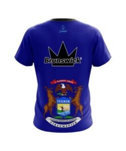 Alternative view of Brunswick Michigan Flag CoolWick Bowling Jersey