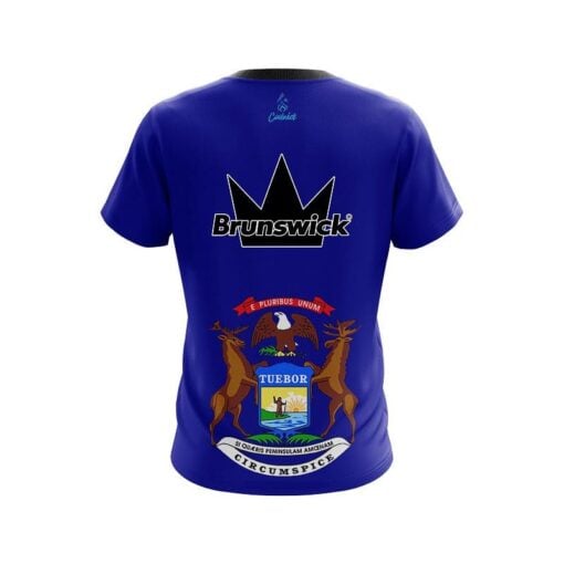 Brunswick Michigan Flag CoolWick Bowling Jersey - Image 2