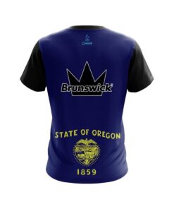 Alternative view of Brunswick Oregon Flag CoolWick Bowling Jersey