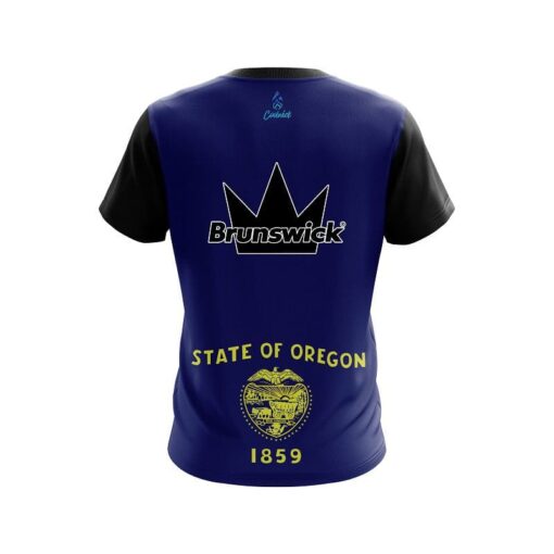 Brunswick Oregon Flag CoolWick Bowling Jersey - Image 2