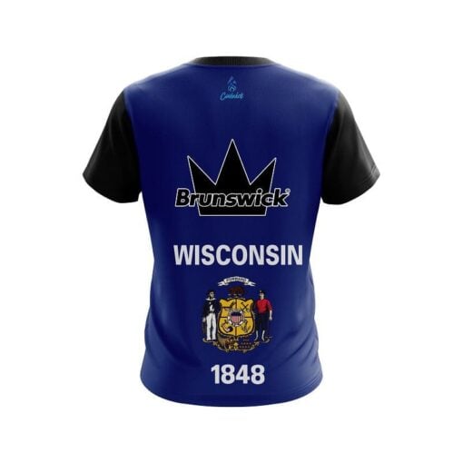 Brunswick Wisconsin Flag CoolWick Bowling Jersey - Image 2