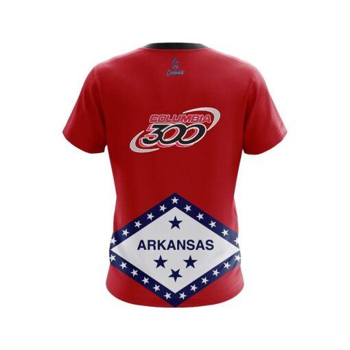 Columbia 300 Arkansas Flag CoolWick Bowling Jersey - Image 2