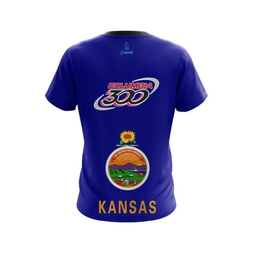Columbia 300 Kansas Flag CoolWick Bowling Jersey - Image 2