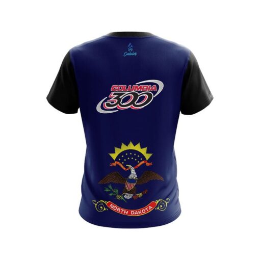 Columbia 300 North Dakota Flag CoolWick Bowling Jersey - Image 2
