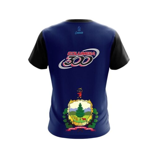 Columbia 300 Vermont Flag CoolWick Bowling Jersey - Image 2