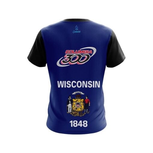 Columbia 300 Wisconsin Flag CoolWick Bowling Jersey - Image 2